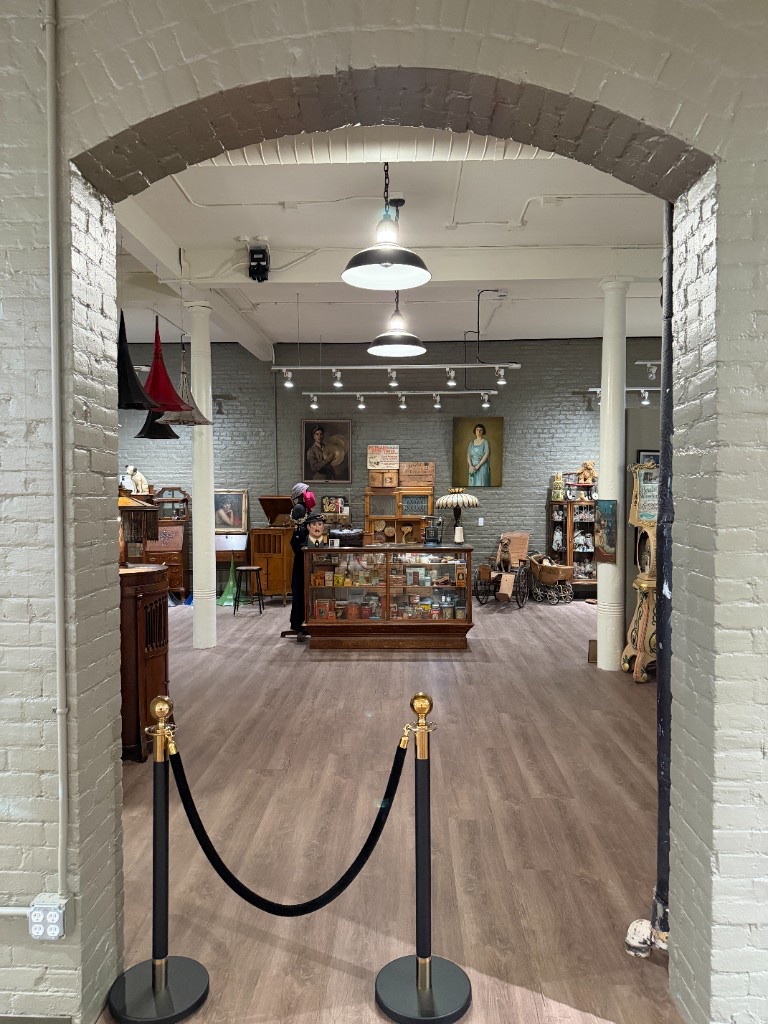 A brick archway inside the gallery building